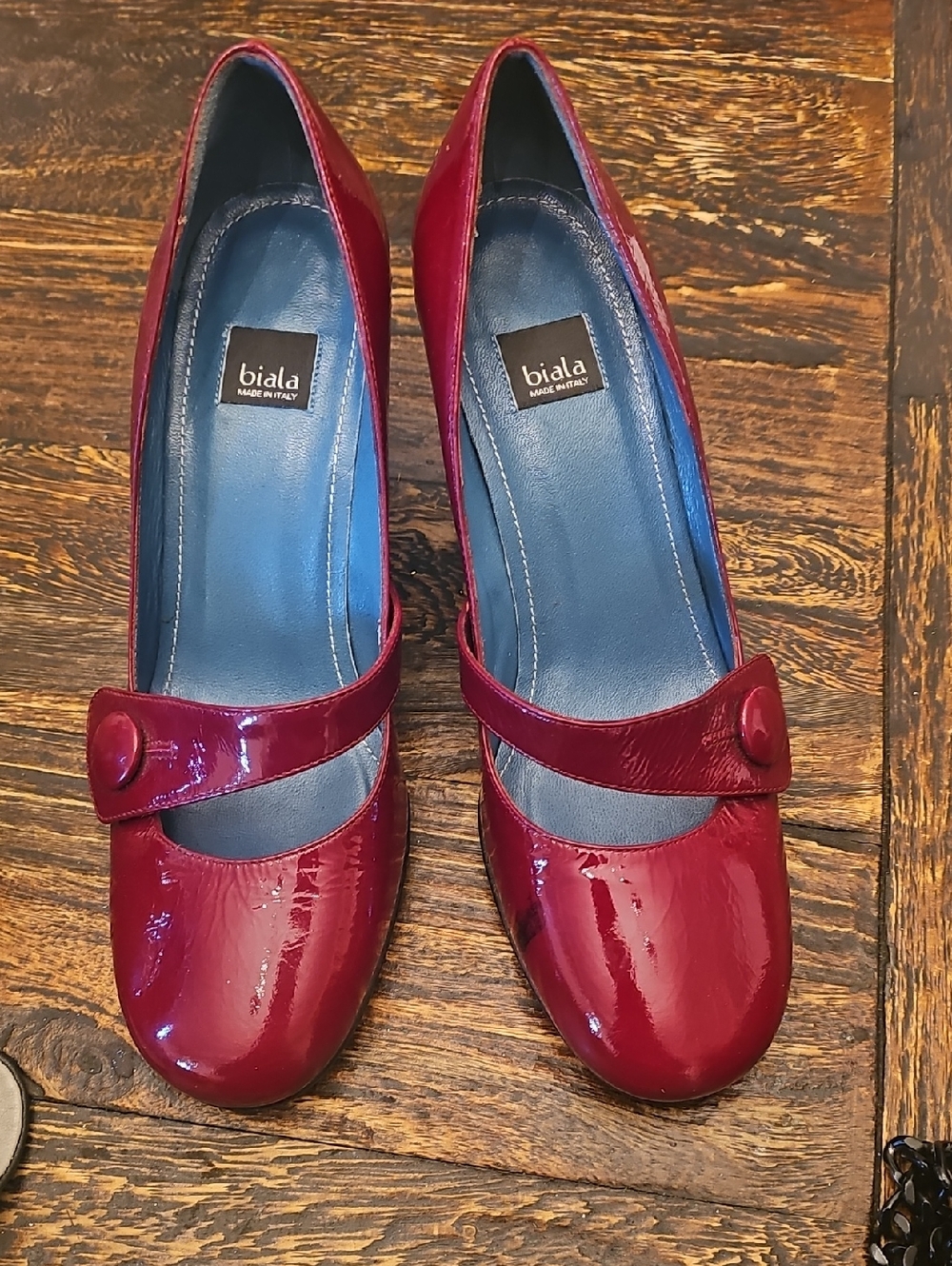 Burgundy Patent Mary Jane Pumps - Women's Biala Made In Italy 7.5